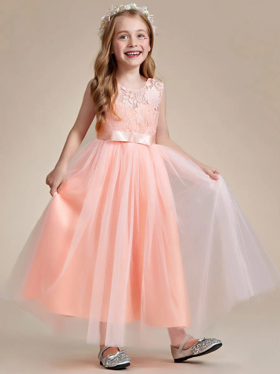ROSA MAE|Princess Bow Sleeveless Lace Tulle Flower Girl Dress sold by Ever Pretty product image thumbnail 4