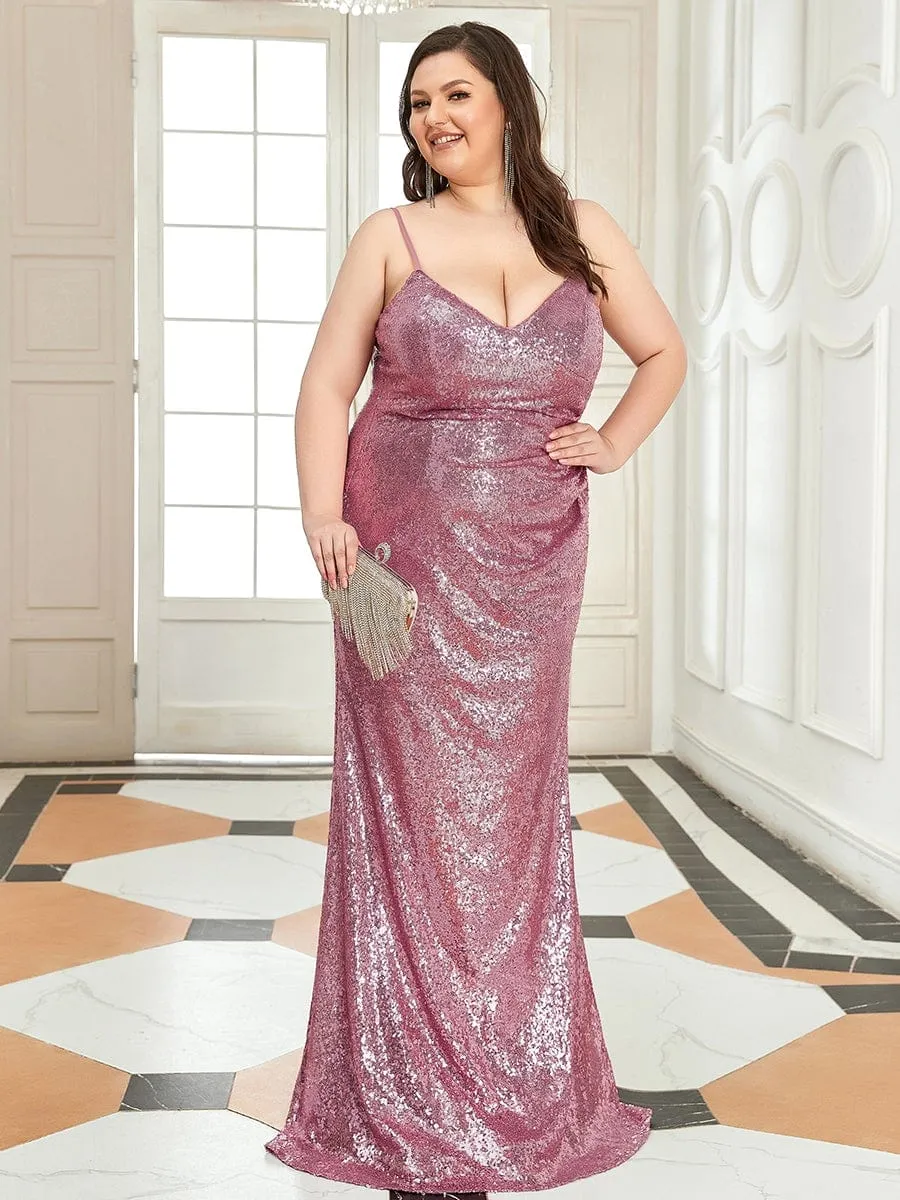 Plus Size Sparkly Sequin Long Mermaid Formal Party Dresses sold by Ever Pretty product image thumbnail 5