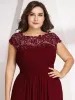 Plus Size Maxi Long Formal Lace Cap Sleeve Evening Dress sold by Ever Pretty