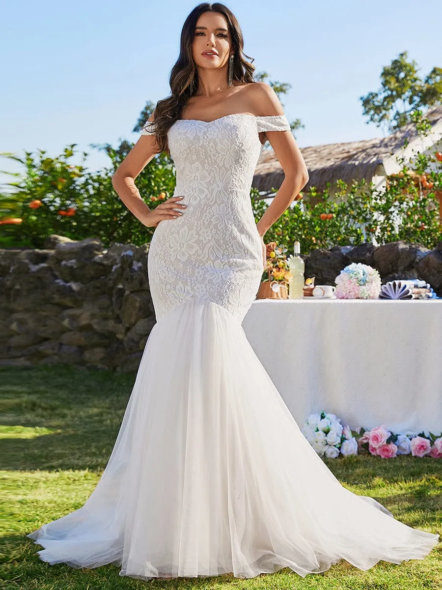 Custom Size Bodycon Lace Off Shoulder Mermaid Wedding Dress sold by Ever Pretty product image thumbnail 5