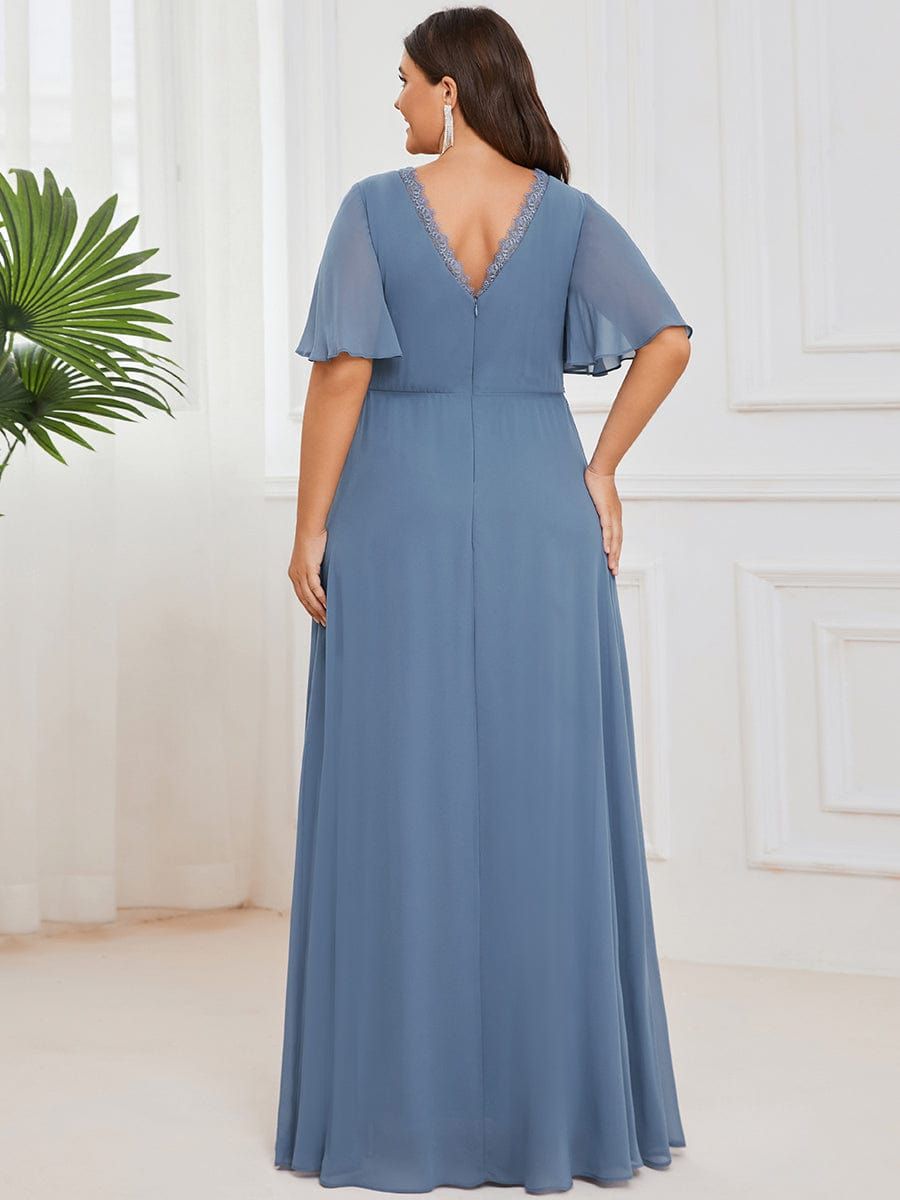 Plus Size Short Sleeve Lace A-Line Chiffon Bridesmaid Dress sold by Ever Pretty product image thumbnail 2