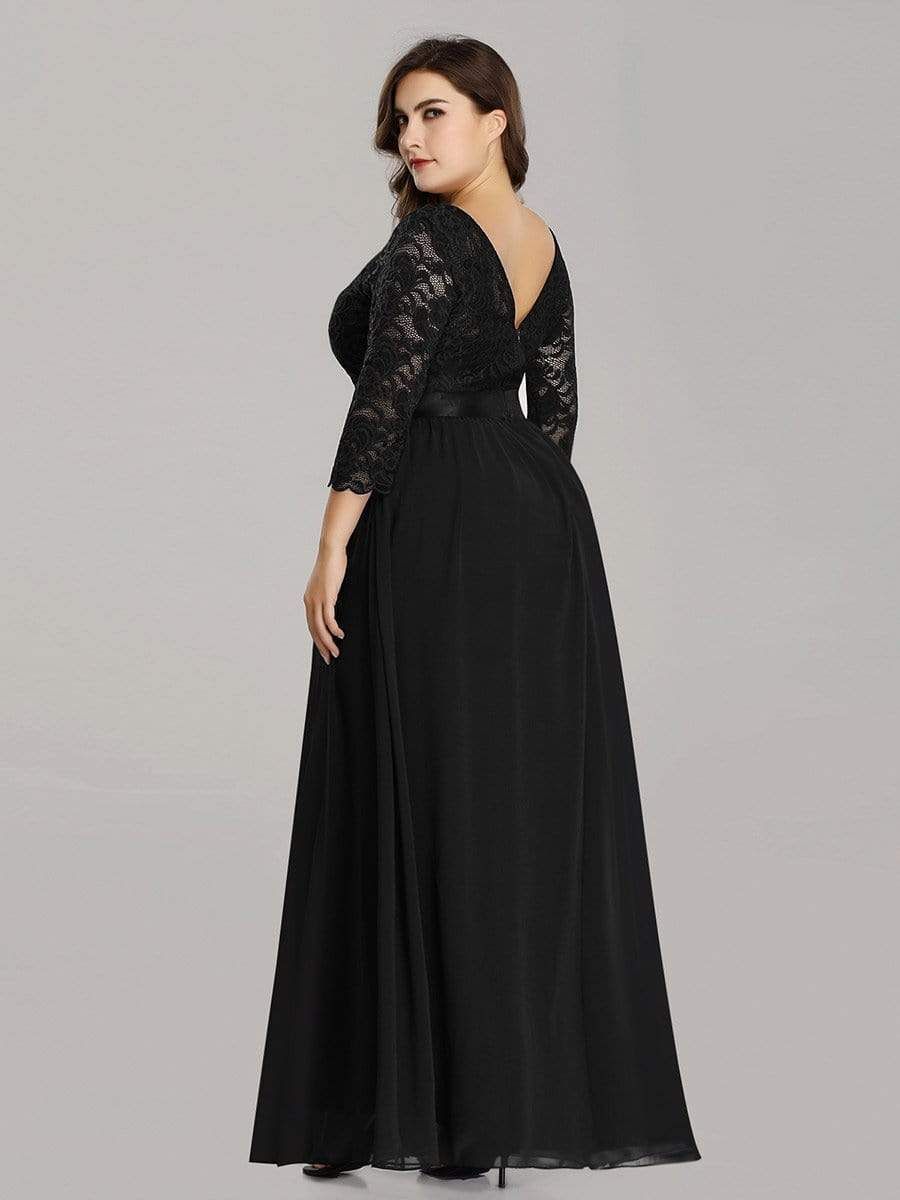 Plus Size Long Lace Sleeve Formal Evening Gowns sold by Ever Pretty product image thumbnail 2