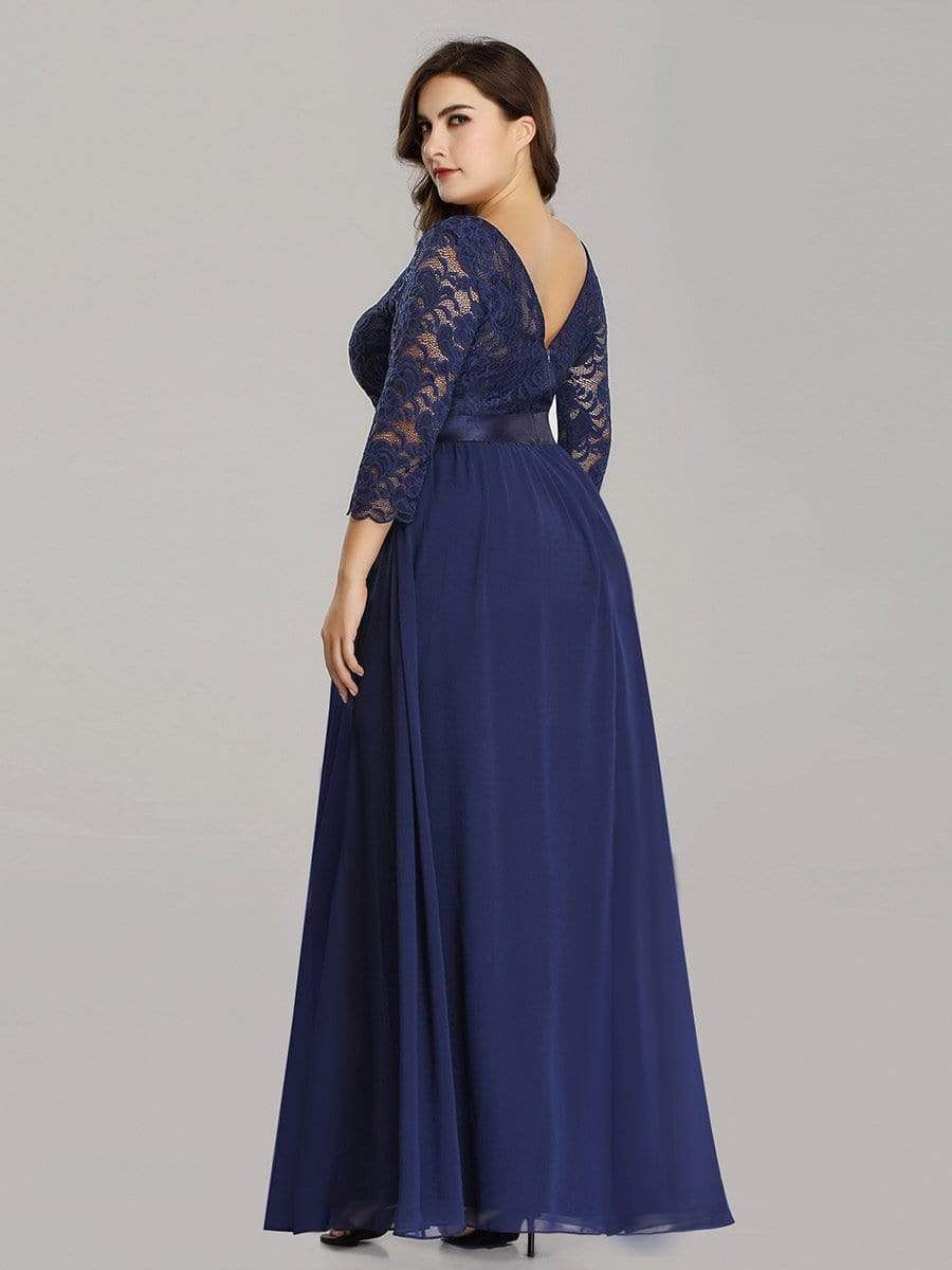 Plus Size Long Lace Sleeve Formal Evening Gowns sold by Ever Pretty product image thumbnail 4
