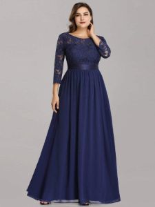 Plus Size Long Lace Sleeve Formal Evening Gowns sold by Ever Pretty