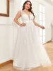Plus Size Maxi Long Elegant Ethereal Tulle Wedding Dress sold by Ever Pretty