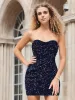 Short Strapless Sequin Backless Homecoming Dress sold by Ever Pretty