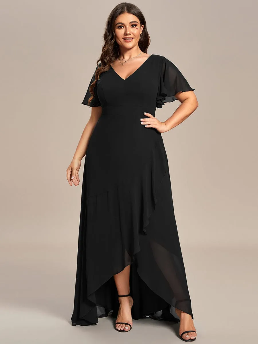 pretty OREE|Plus Size Elegant Lotus Sleeves Chiffon Bridesmaid Dress sold by Ever Pretty