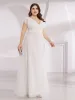 Plus Size Cap Sleeve Floral Lace Long Formal Dresses sold by Ever Pretty