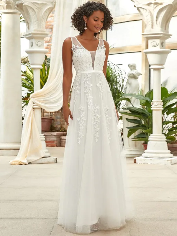 Maxi Long Elegant Ethereal Tulle Wedding Dress sold by Ever Pretty