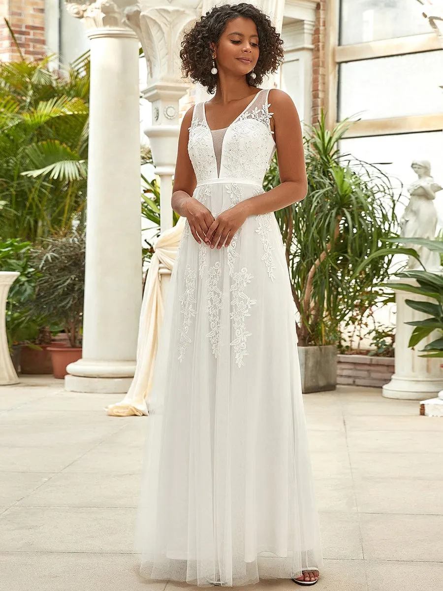 Maxi Long Elegant Ethereal Tulle Wedding Dress sold by Ever Pretty product image thumbnail 5