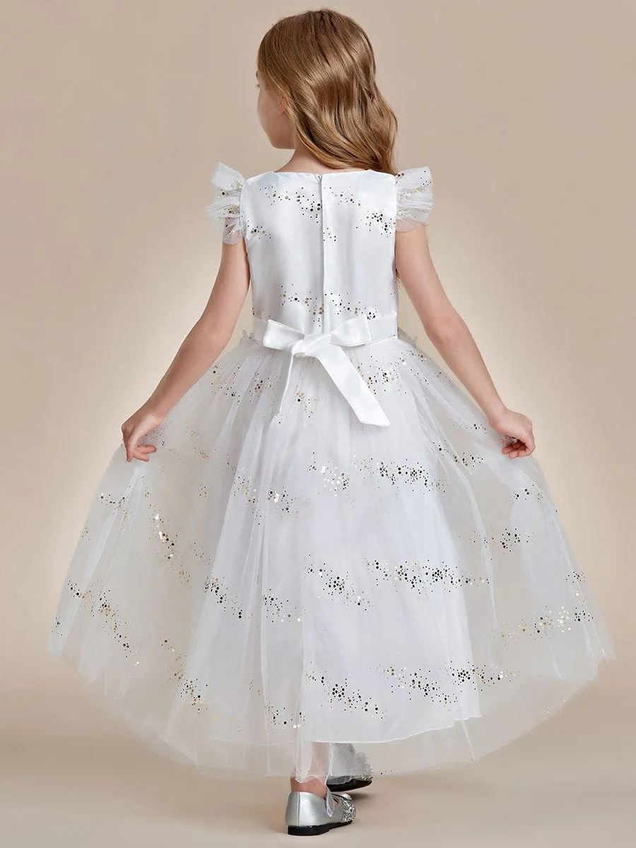 ARISTA|Lace Applique Flutter Sleeves Sparkle Princess Flower Girl Dress sold by Ever Pretty product image thumbnail 2
