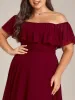 Plus Size Flowy Chiffon High-Low Off The Shoulder Bridesmaid Dress sold by Ever Pretty