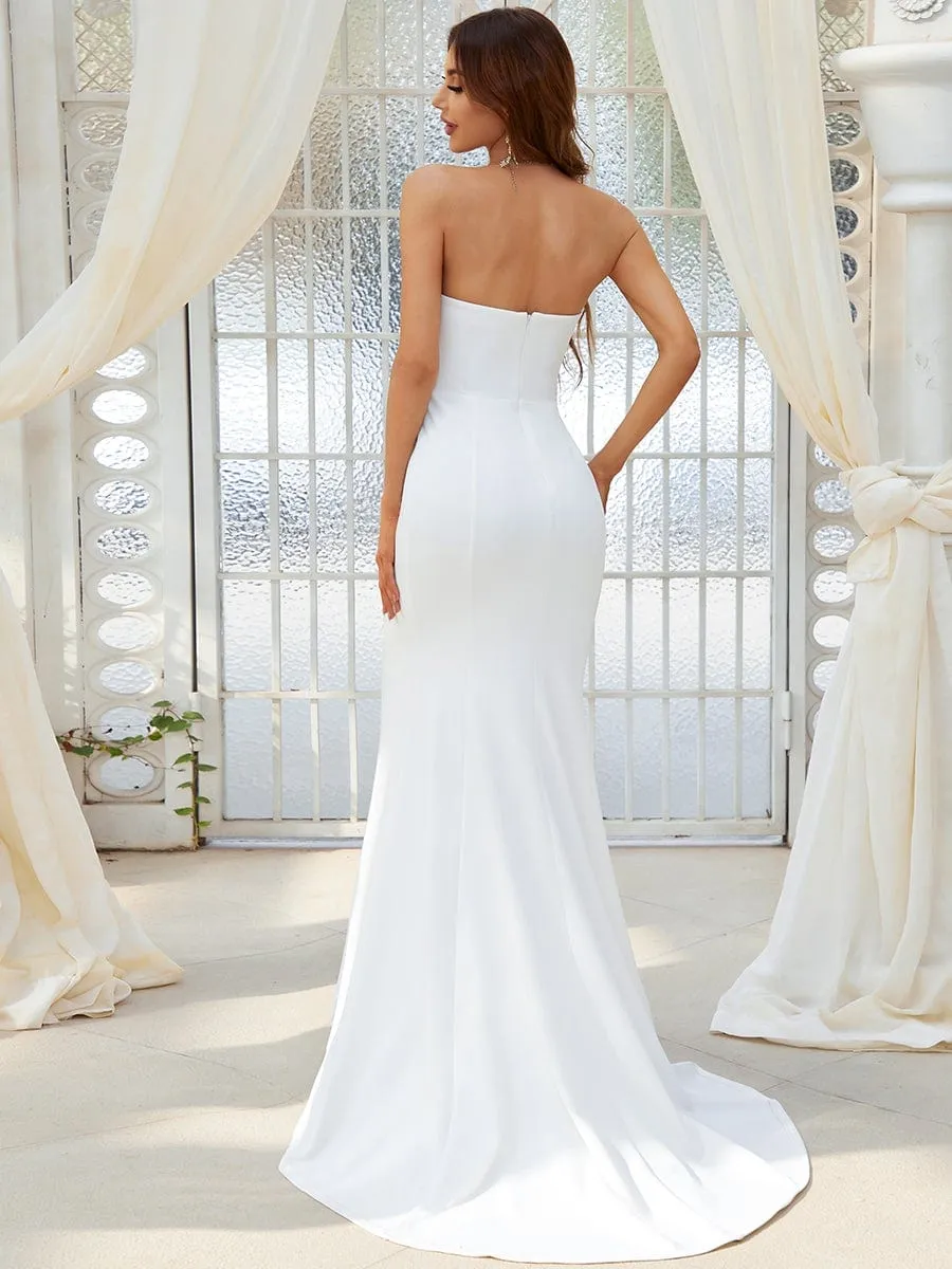 Simple Strapless Mermaid Eloping Dress for Wedding sold by Ever Pretty product image thumbnail 3