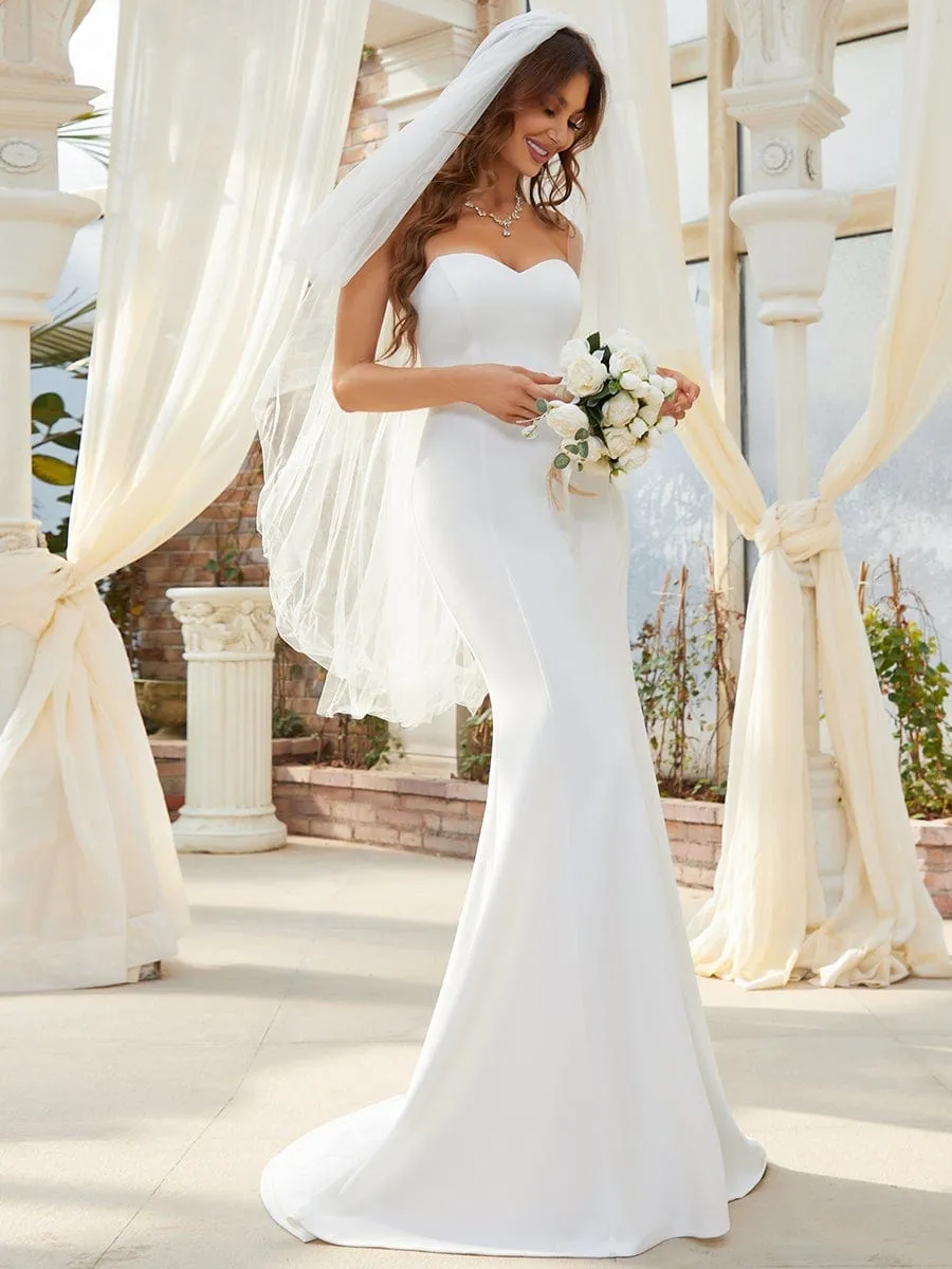 Simple Strapless Mermaid Eloping Dress for Wedding sold by Ever Pretty product image thumbnail 2