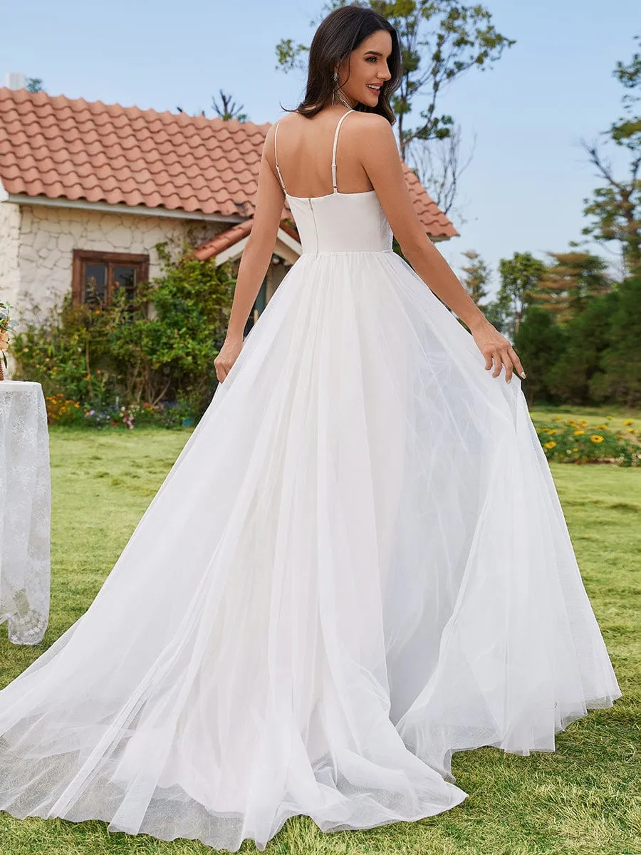 NORESSA'S BRIDE|A-Line Halter Neck Applique Wedding Dress with Tulle sold by Ever Pretty product image thumbnail 2