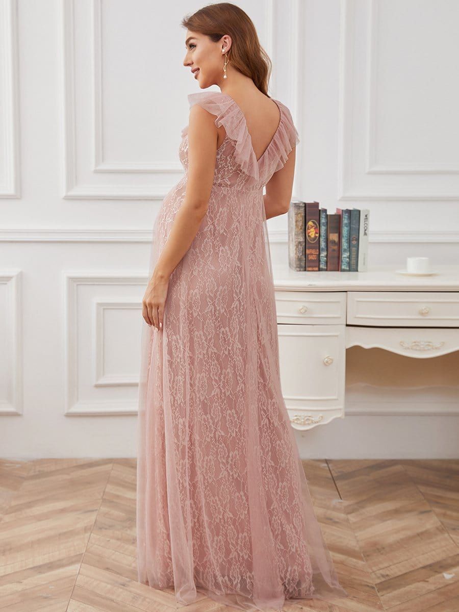 Floor Length Vintage Lace Ruffle Sleeve Maternity Dress sold by Ever Pretty product image thumbnail 2