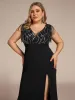 Sleeveless with Tassel High Slit Mermaid Sequin Mother of the Bride Dress sold by Ever Pretty