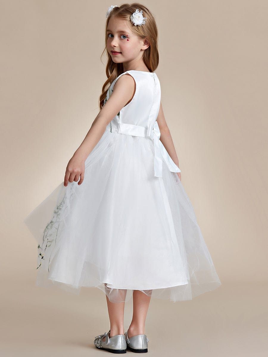Floral Embroidered Sleeveless Flower Girl Dress with Tulle Cover sold by Ever Pretty product image thumbnail 2