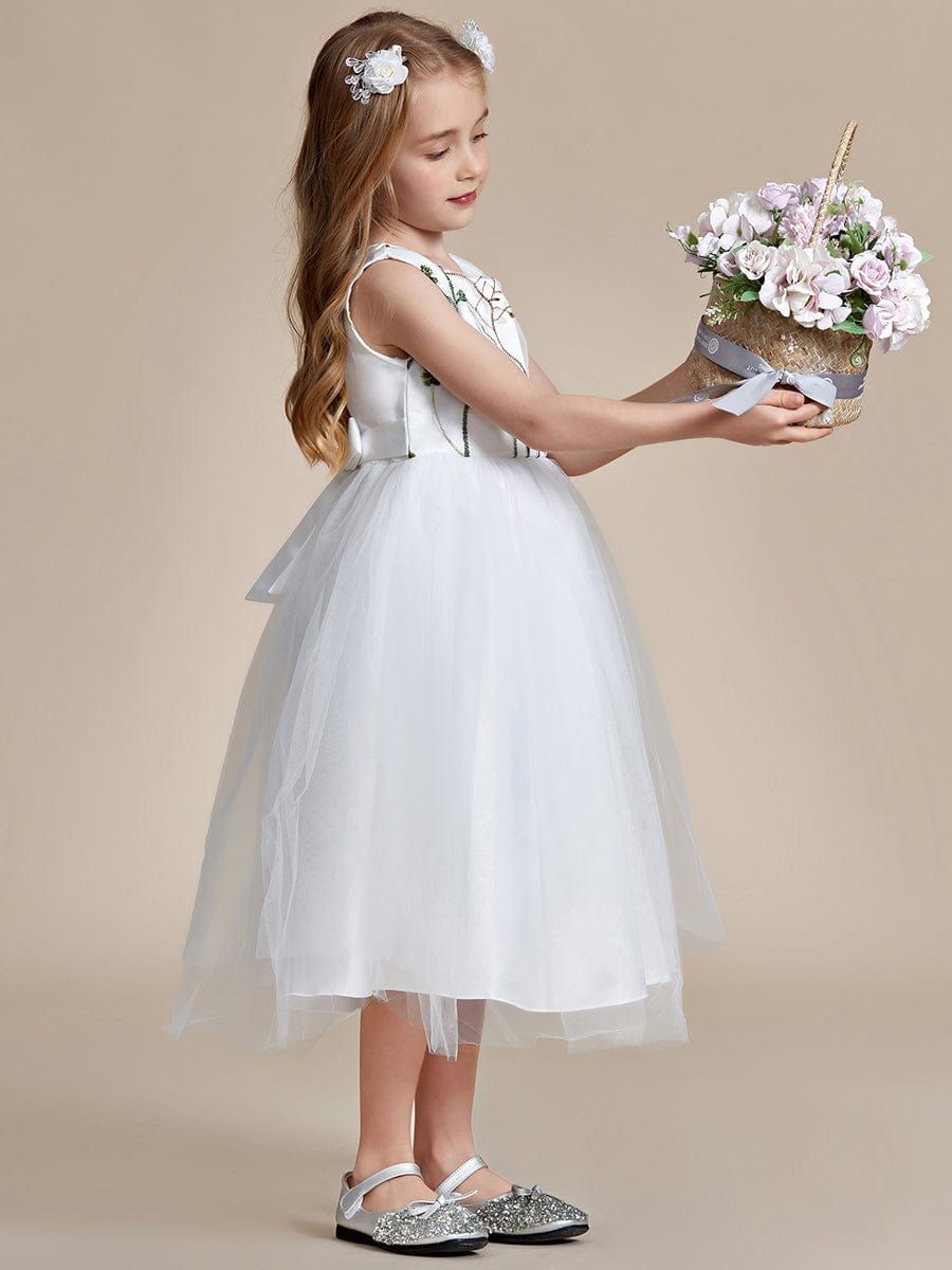 Floral Embroidered Sleeveless Flower Girl Dress with Tulle Cover sold by Ever Pretty product image thumbnail 3