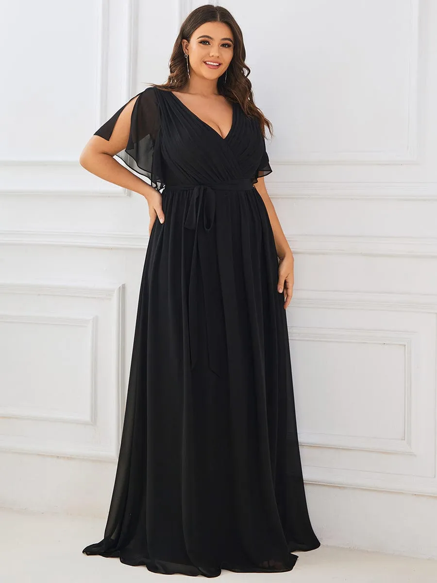 ever LEORA|Custom Size Tie-Waist Pleated A-line Evening Dress sold by Ever Pretty product image thumbnail 3