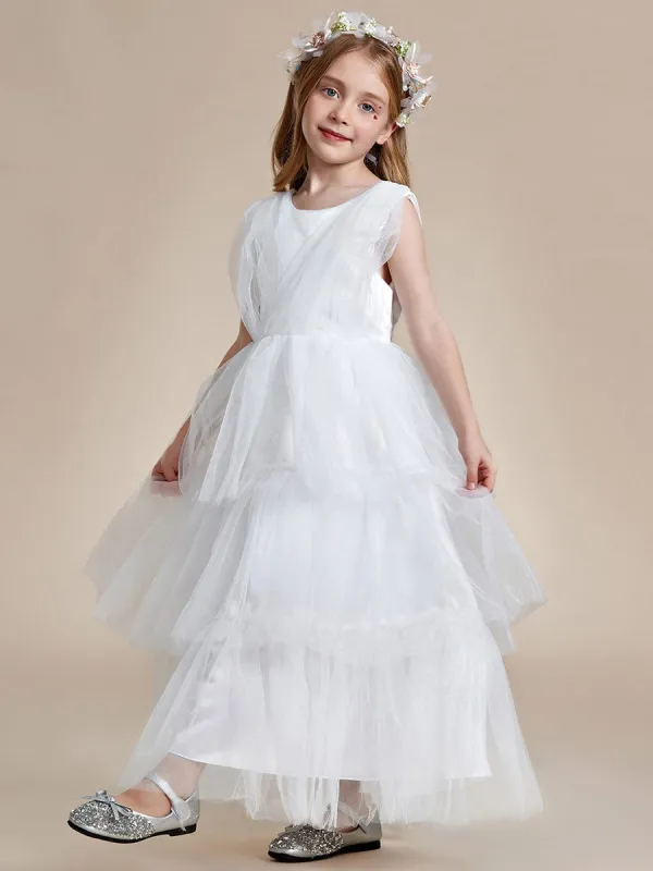HERMINA|Princess Style Layered Cake Long Tulle Flower Girls Dress sold by Ever Pretty