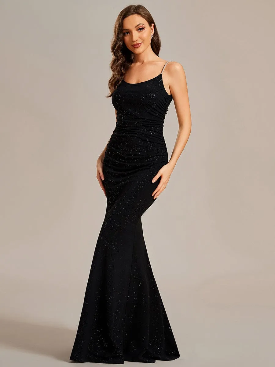 Glitter Spaghetti Strap U-Veck Open Back Bodycon Stretchy Evening Dress sold by Ever Pretty product image thumbnail 4