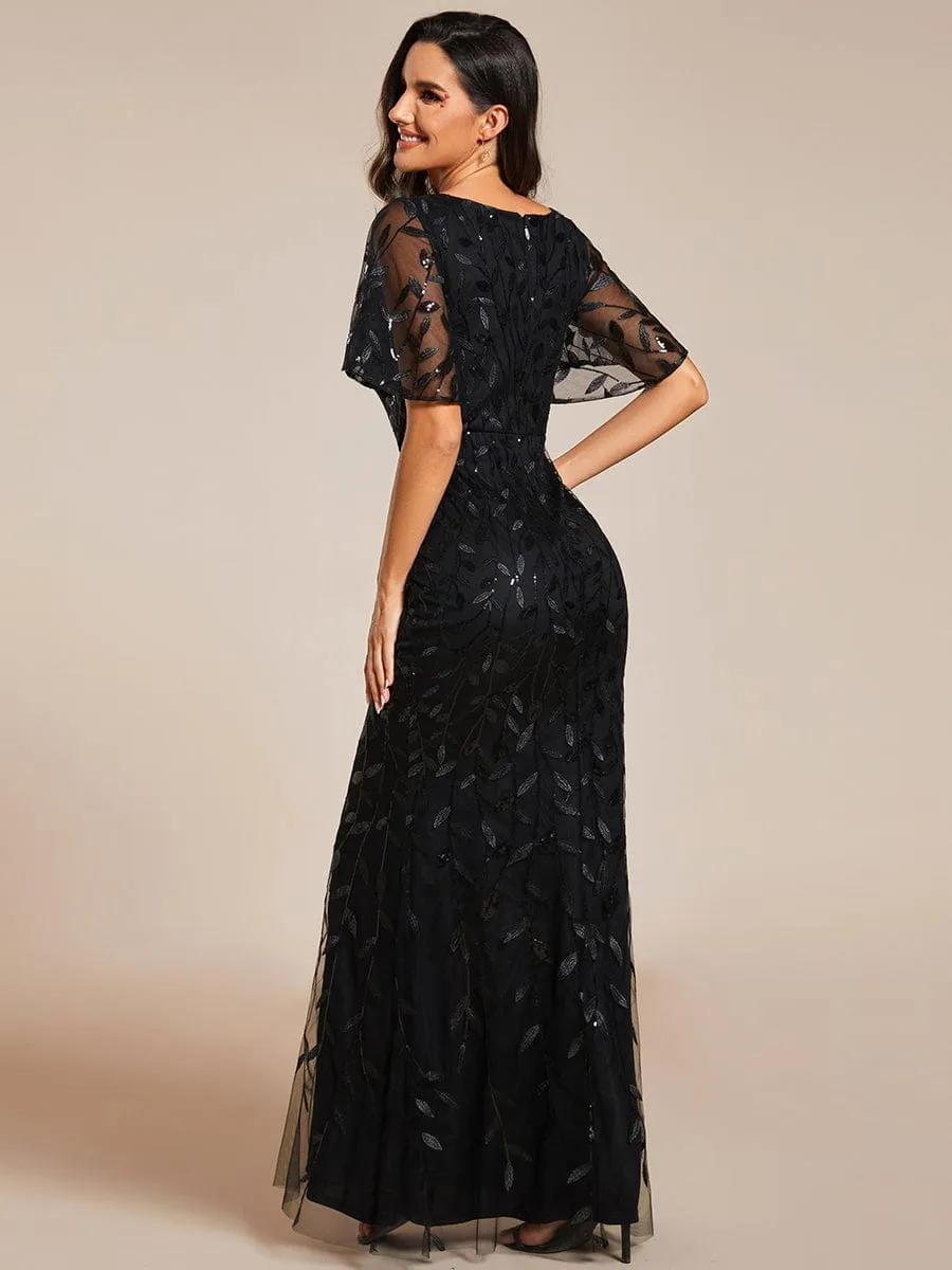 ever DIONE|Gorgeous V Neck Leaf-Sequined Fishtail Party Dress sold by Ever Pretty product image thumbnail 2