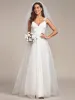 Double V Neck Lace Bodice Open Back Tulle Wedding Dress sold by Ever Pretty