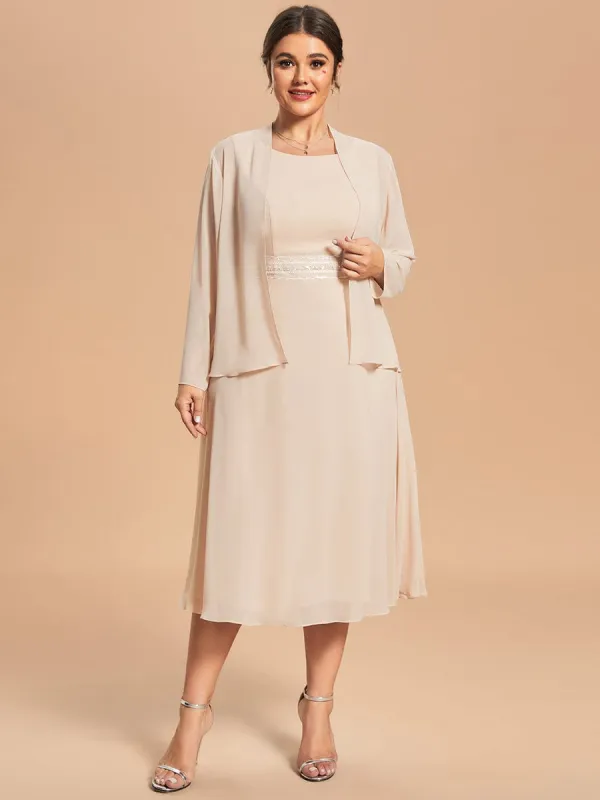 Custom Size Chiffon Two-Piece A-Line Mother of the Bride Dress with Long Sleeves Top sold by Ever Pretty