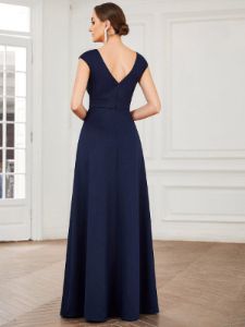 Double V-Neck Pleated Sleeveless Slit Evening Dress sold by Ever Pretty