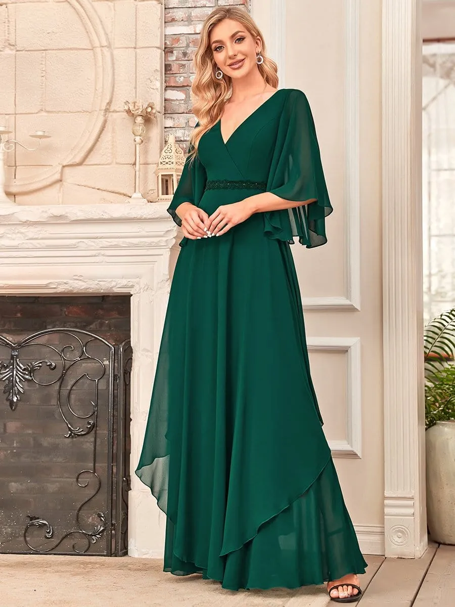Elegant V-Neck Ruffle Sleeve Mother of the Bride Dress sold by Ever Pretty product image thumbnail 4