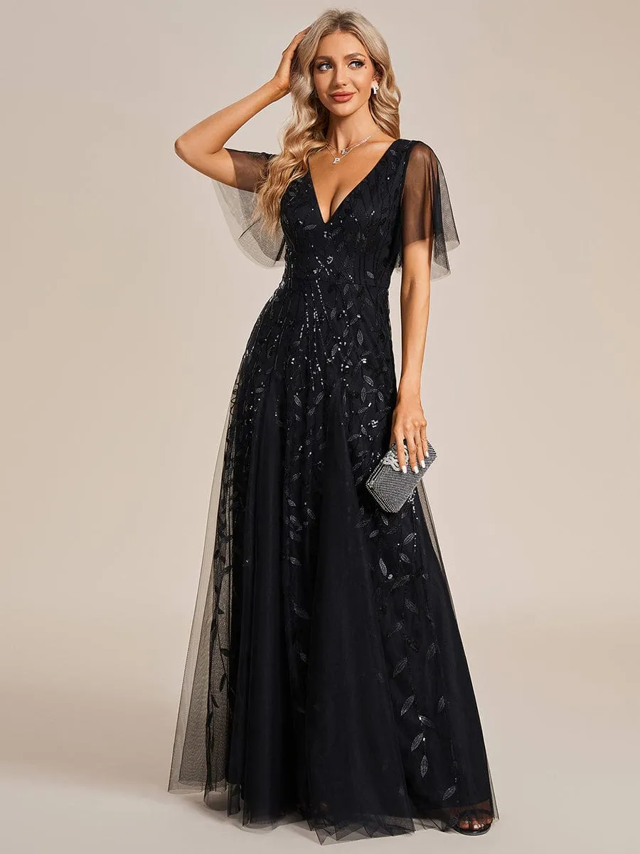 ever ASTRAL|Shimmery Ruffle Sleeves Maxi Sequin Evening Dress sold by Ever Pretty product image thumbnail 3