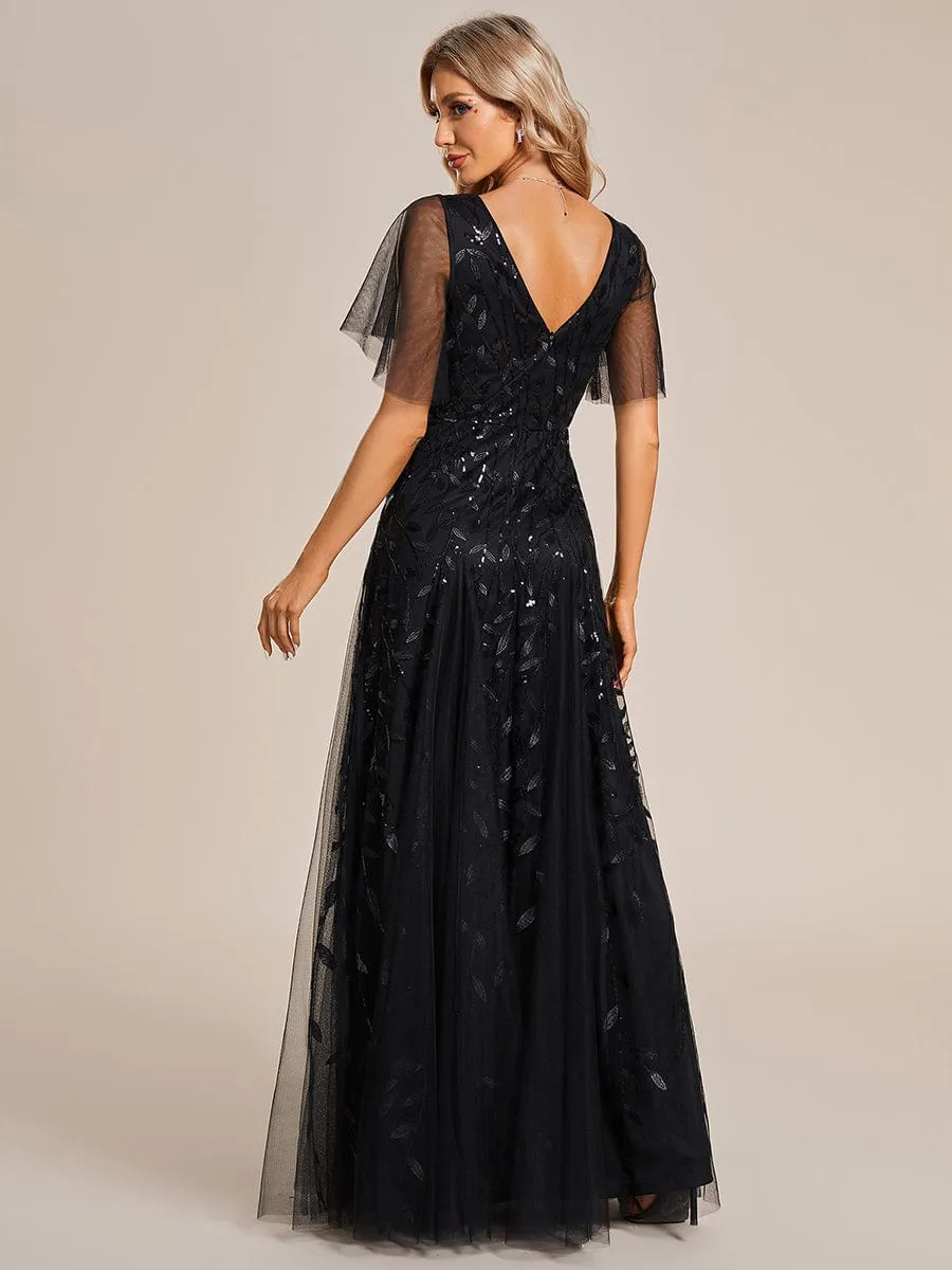 ever ASTRAL|Shimmery Ruffle Sleeves Maxi Sequin Evening Dress sold by Ever Pretty product image thumbnail 4