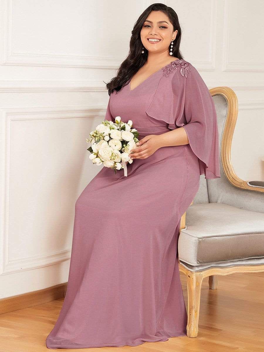 Women's Plus Size Long Formal Bridesmaid Dress with Wraps sold by Ever Pretty product image thumbnail 5