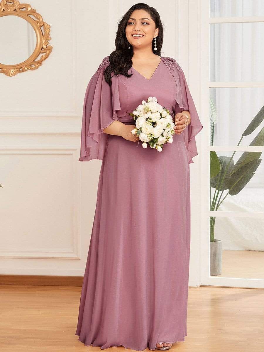 Women's Plus Size Long Formal Bridesmaid Dress with Wraps sold by Ever Pretty