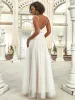 Lace V-Neck Spaghetti Strap Empire Waist Tulle Wedding Dress sold by Ever Pretty