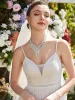 Lace V-Neck Spaghetti Strap Empire Waist Tulle Wedding Dress sold by Ever Pretty