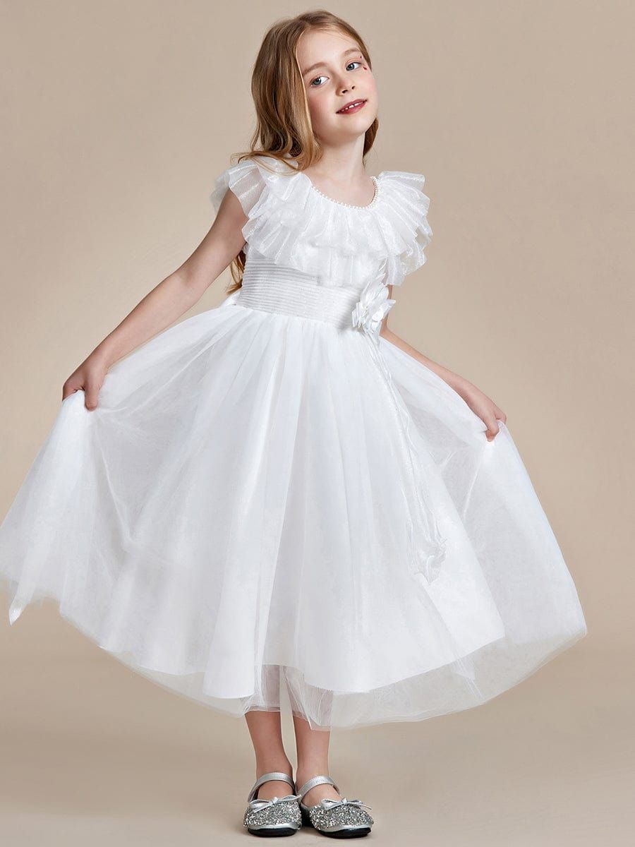 Dreamy Round Neckline Empire Waist Double Tulle Flower Girl Dress sold by Ever Pretty product image thumbnail 4
