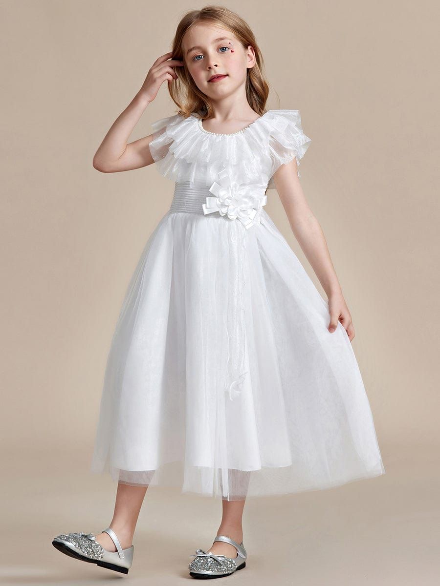 Dreamy Round Neckline Empire Waist Double Tulle Flower Girl Dress sold by Ever Pretty