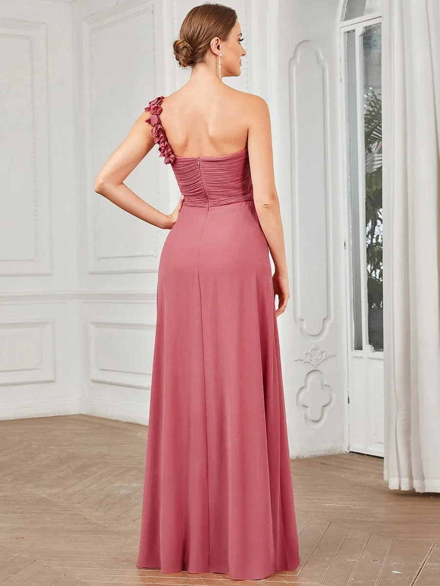 ever JAYLEEN|Sweet Pleated Bodice One Shoulder Chiffon Bridesmaid Dress sold by Ever Pretty product image thumbnail 4