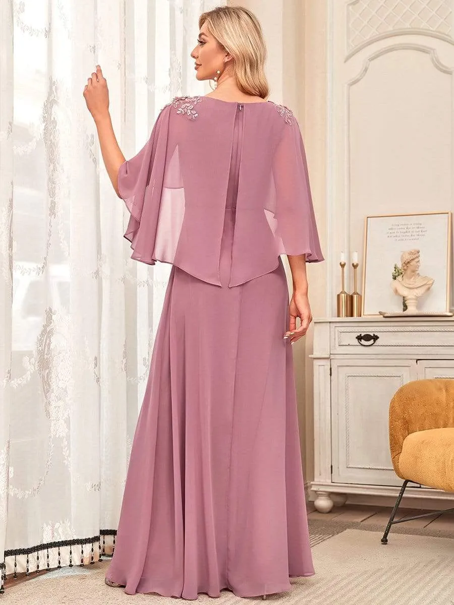 Elegant V Neck Flowy Chiffon Bridesmaid Dresses with Wraps sold by Ever Pretty product image thumbnail 2