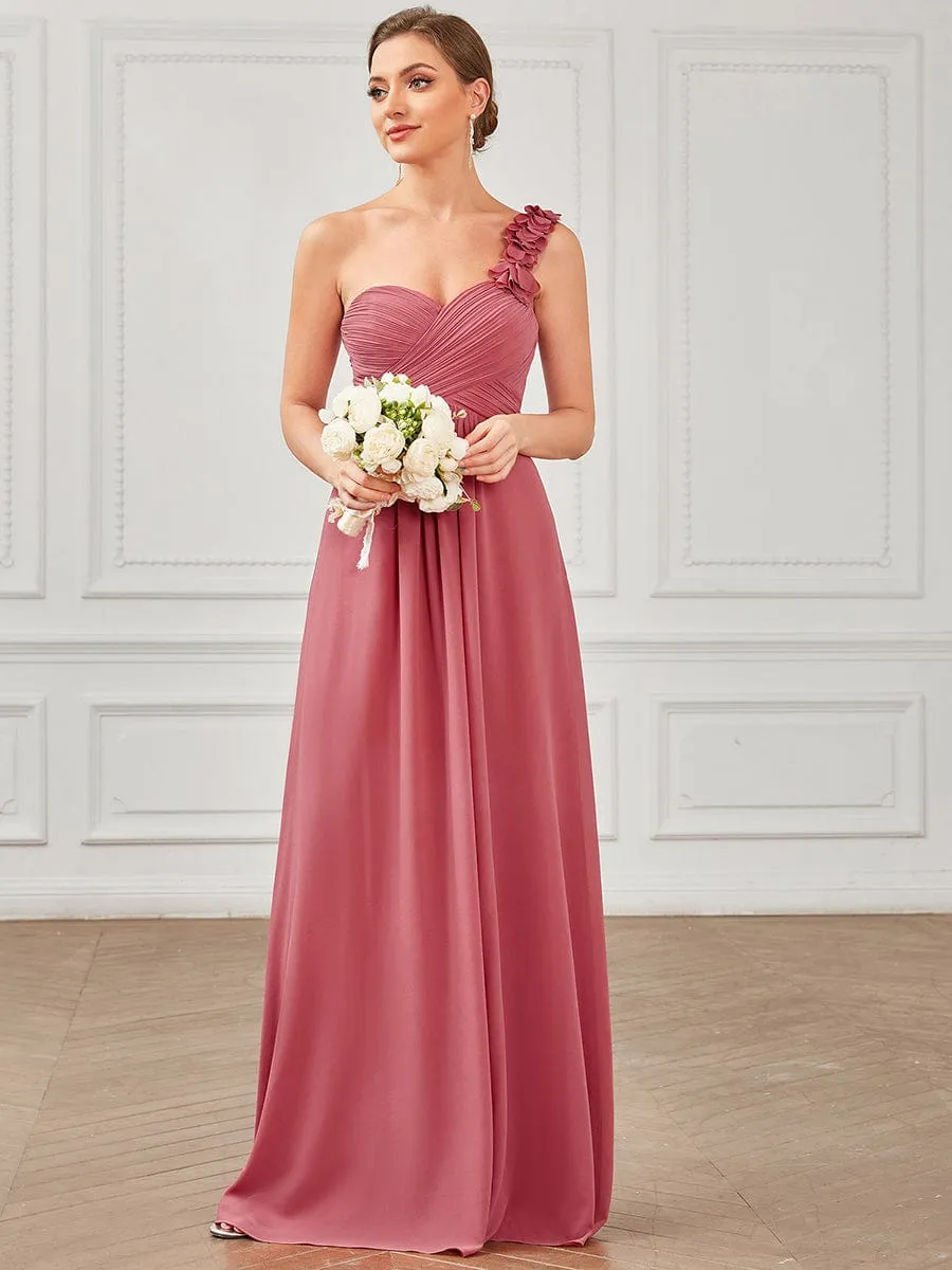 ever JAYLEEN|Sweet Pleated Bodice One Shoulder Chiffon Bridesmaid Dress sold by Ever Pretty product image thumbnail 3