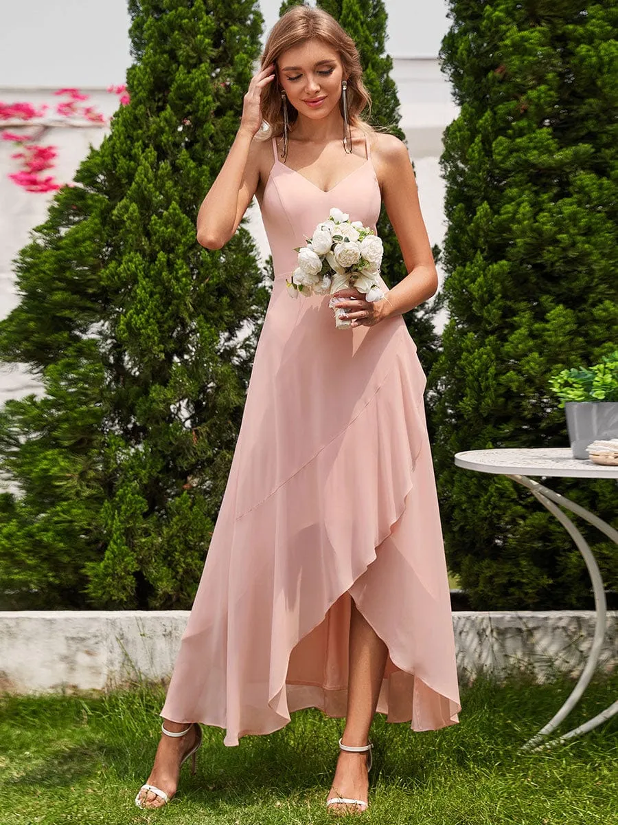 ever QUINCEY|Charming Sleeveless Chiffon Lotus Leaf Bridesmaid Dress with V-Neck sold by Ever Pretty product image thumbnail 4