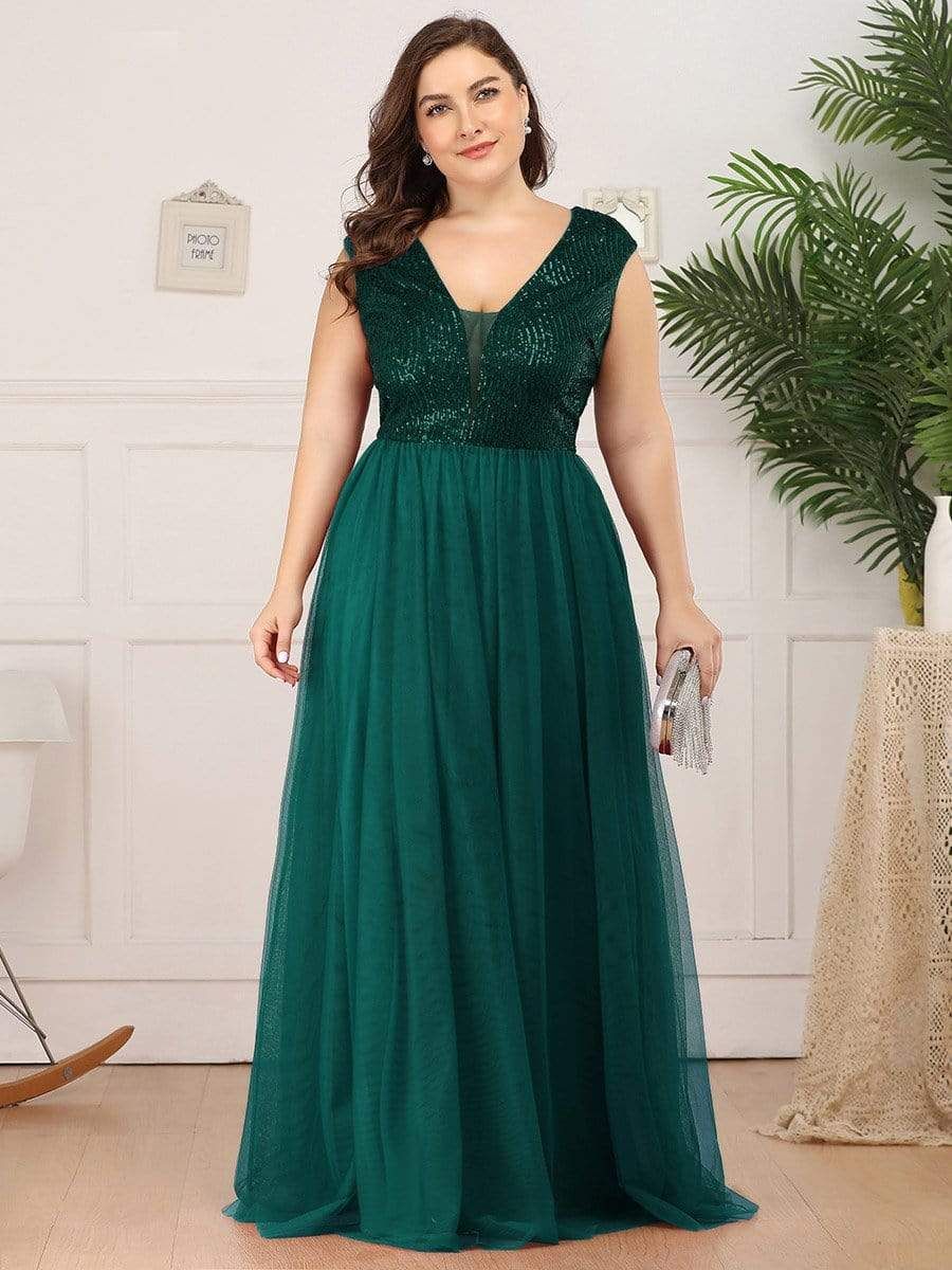 Plus Size Sequin Formal Maxi Dresses for Weddings sold by Ever Pretty