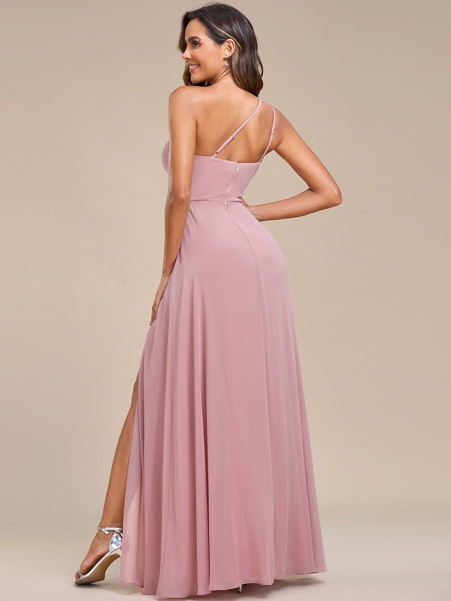 Waist Applique One-Shoulder A-Line Bridesmaid Dress with High Slit sold by Ever Pretty product image thumbnail 2
