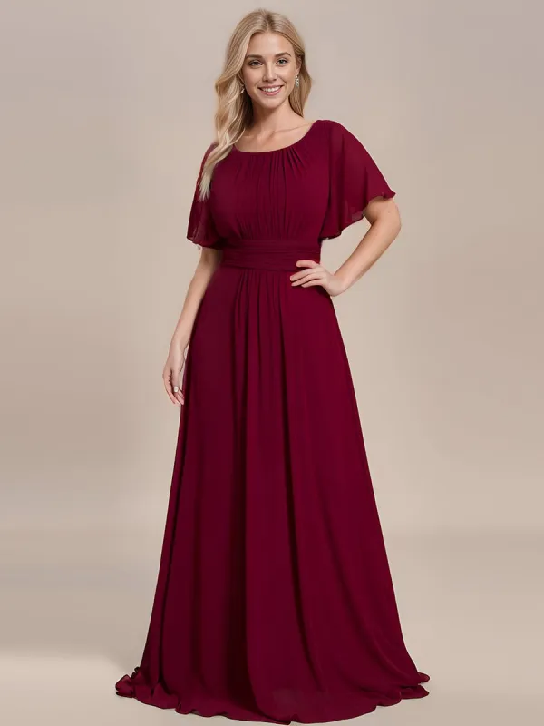 ever KIMORA|Simple Chiffon Pleated A-Line Bridesmaid Dress sold by Ever Pretty
