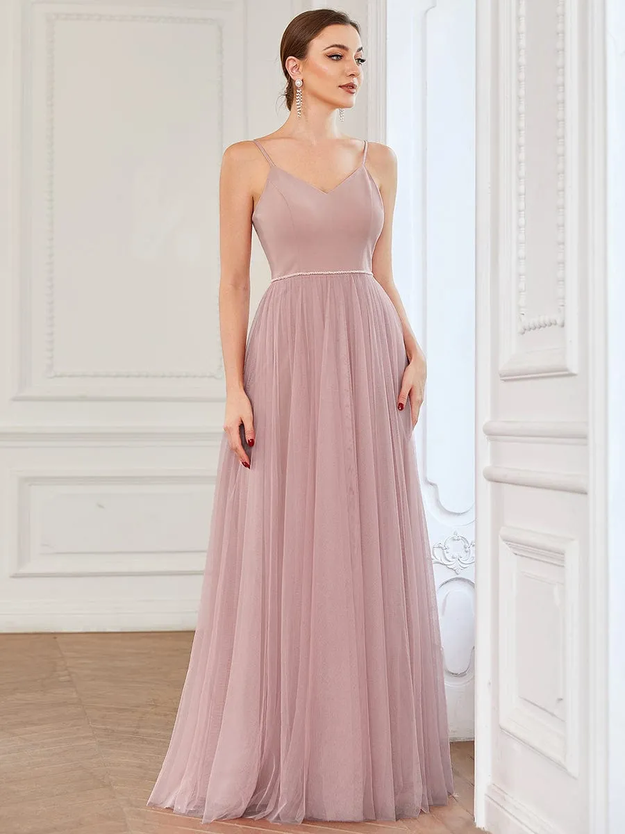 Sweetheart Spaghetti Strap A-Line Tulle Bridesmaid Dress sold by Ever Pretty product image thumbnail 4