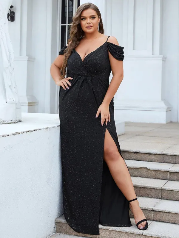 Plus Size Sexy High Slit Gala Formal Evening Dresses sold by Ever Pretty