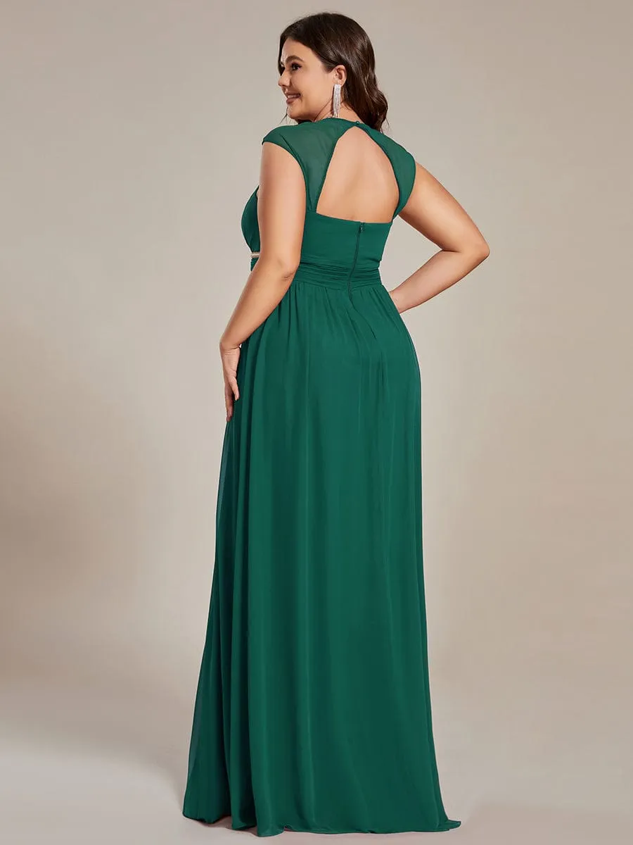 Plus Size Sleeveless Beaded Belt Chiffon Formal Evening Dress sold by Ever Pretty product image thumbnail 2