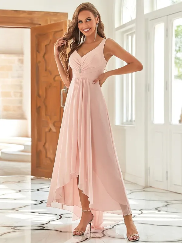 V-Neck High-Low Chiffon Evening Party Dress sold by Ever Pretty